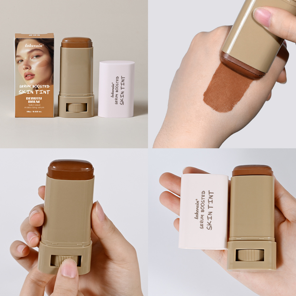 Cross-Border Lakerain Rotating Colored Solid Moisturizing Essence Stick to Brighten Skin Tone Foundation Stick to Naturally Fit
