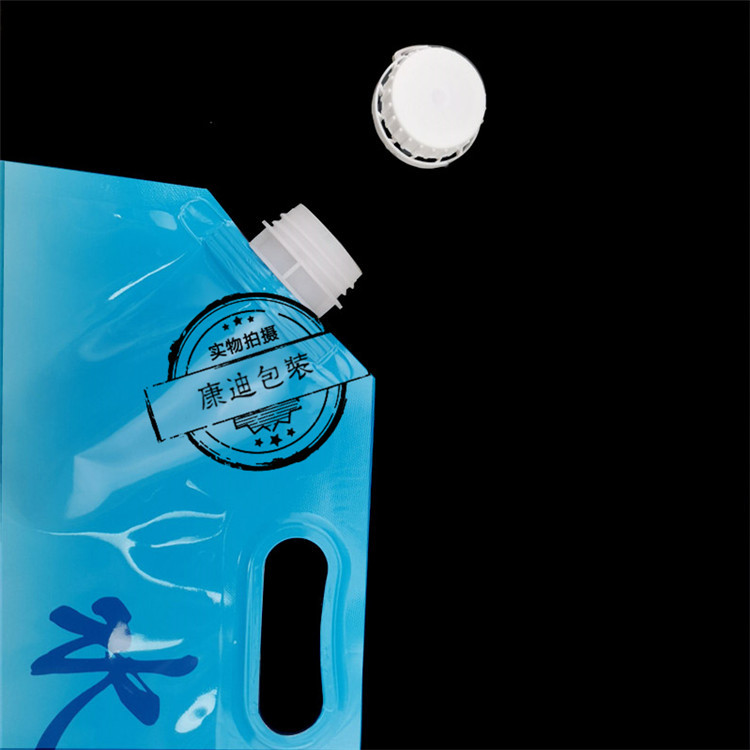 Bib Juice Aluminum Foil Stand-Up Bag High Barrier Custom Tote Bag Butterfly Valve Double Bottom Mineral Water Packaging Bag