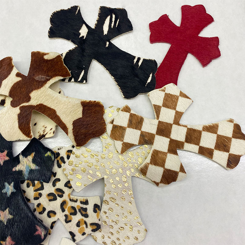 Cross leather horse hair cross leather real hair color spot