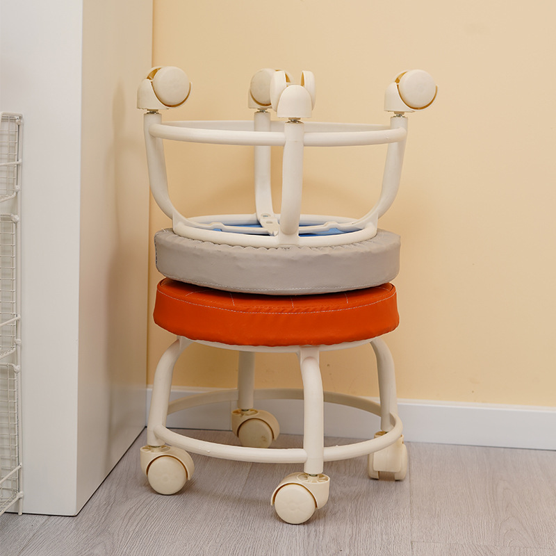 Universal Wheel Low Stool Mobile Small Stool Comfortable Roller Wheel Household Simple Small Chair pedicure Bench Round Stool