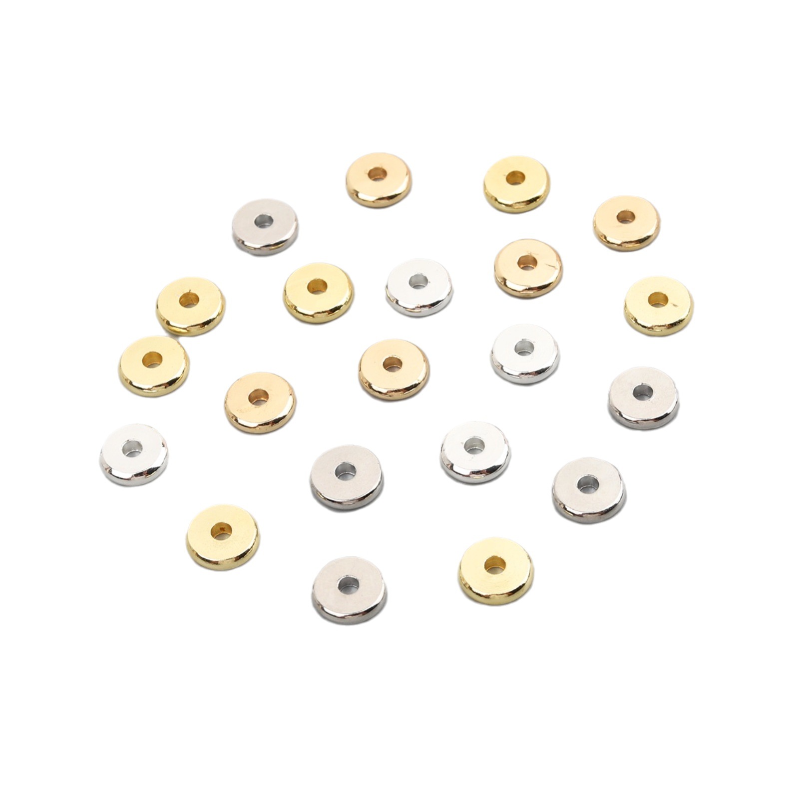 18K color-retaining gold round spacer beads loose beads bracelet accessories diy bracelet necklace beaded material car wheel spacer