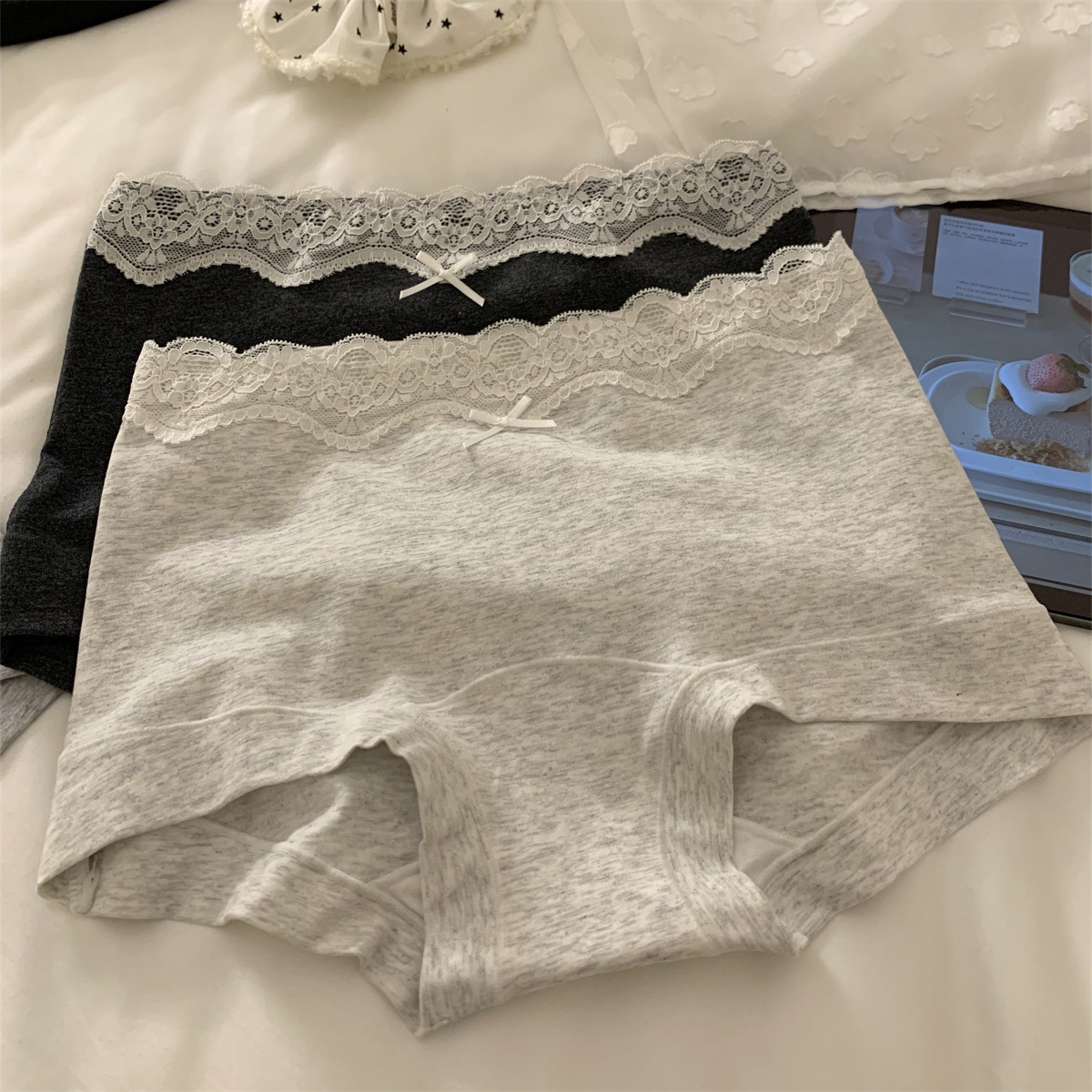 Pure Desire Ballet Style Cute Sweet Sexy Cotton Girl's Mid-Waist Underwear Sheath Lengthened Crotch Briefs Bacteriostatic