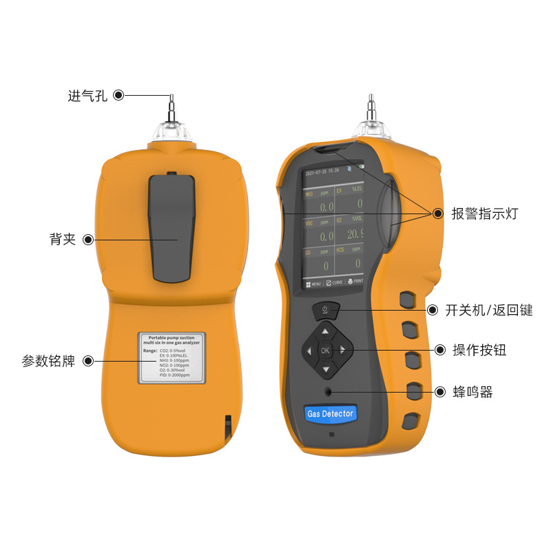 Boundless Infrared Six-In-One Gas Detector Battery Gas Detector