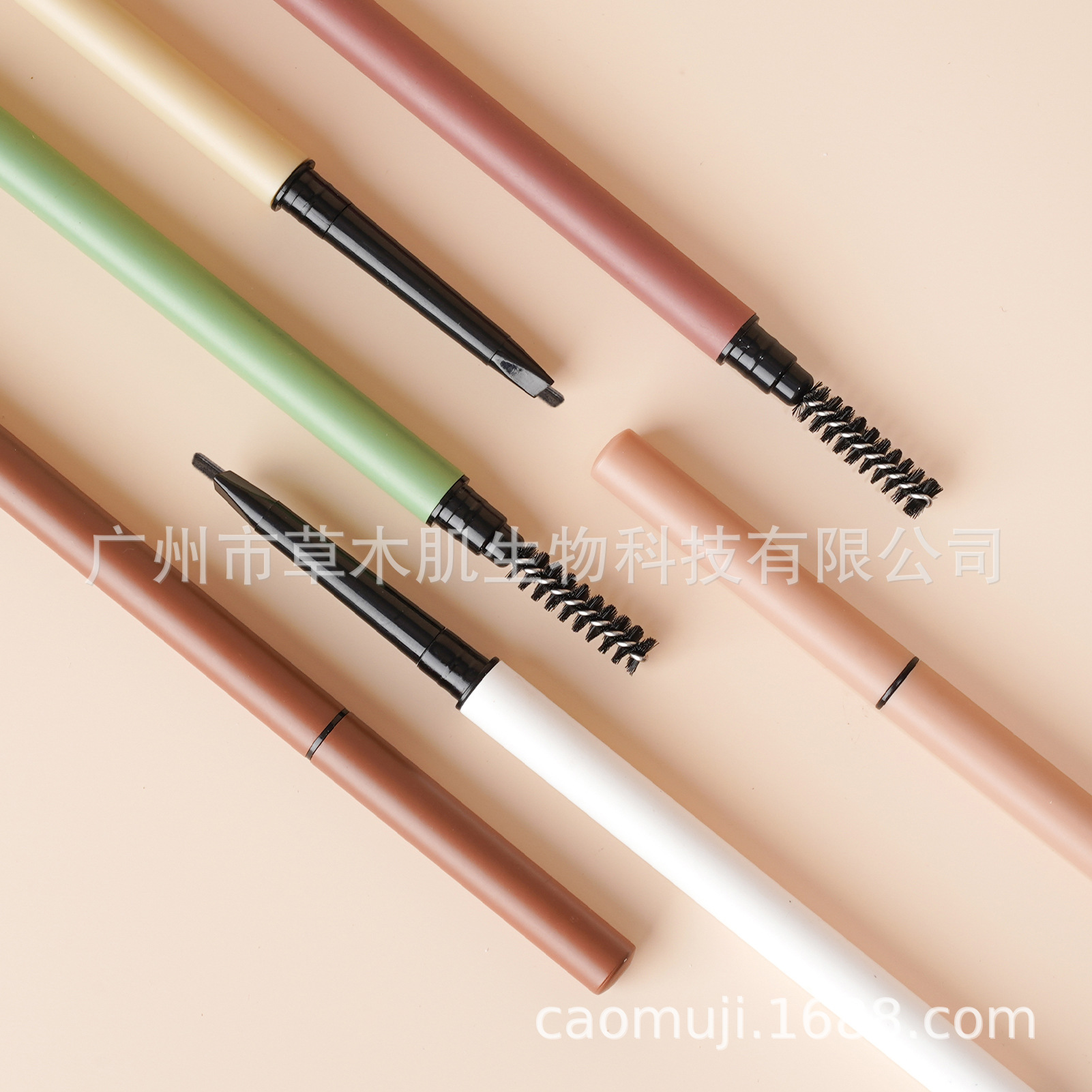 Neutral logo-free source manufacturers wholesale Amazon cross-border foreign trade small batch double eyebrow pencil dual-purpose eyebrow pencil