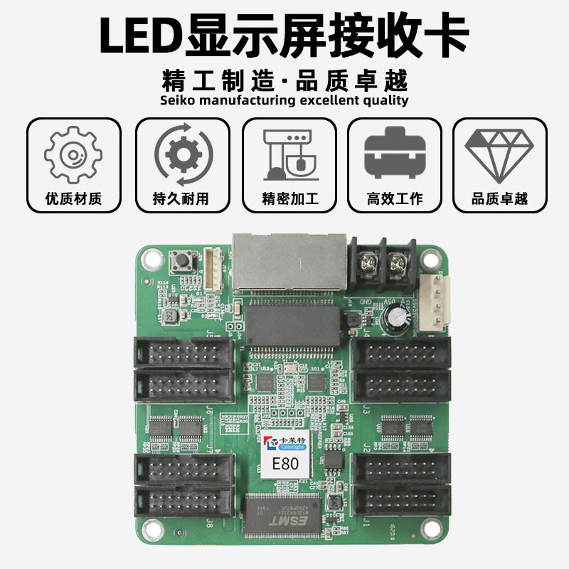 Carlight E80 Full Color led Display Receiving Card Indoor Large Screen Outdoor Digital Screen Advertising Screen Control Card