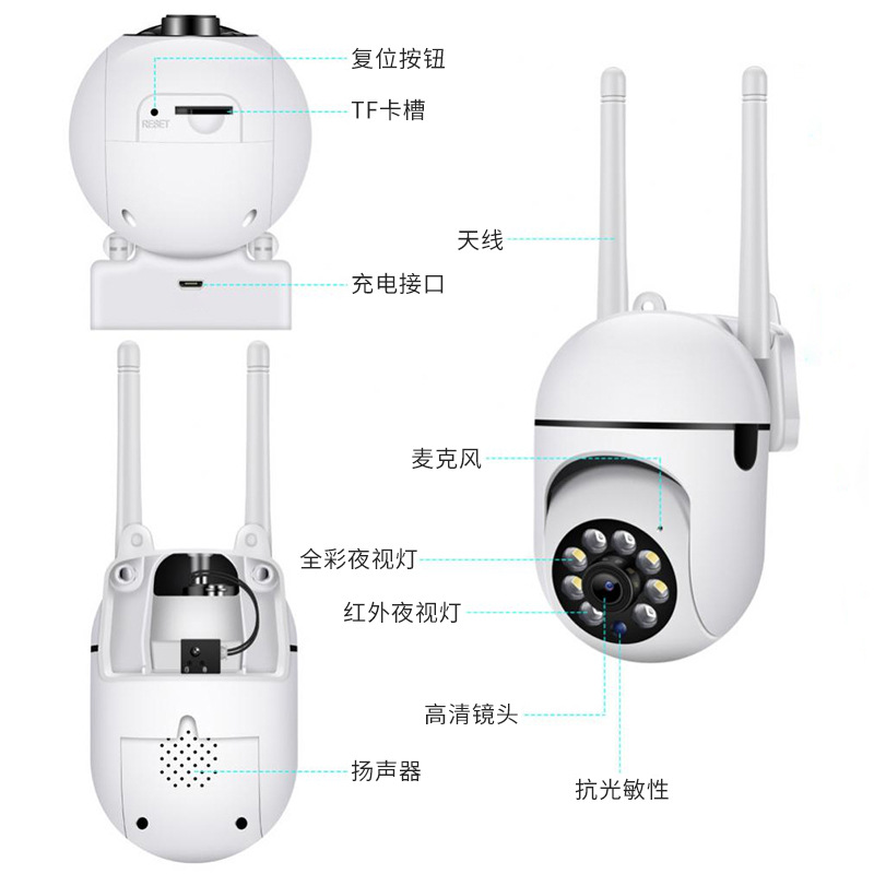 A7 Light Bulb Camera Wireless Network Wifi Smart Pan/Tilt Control Indoor and Outdoor Home Security Surveillance Camera
