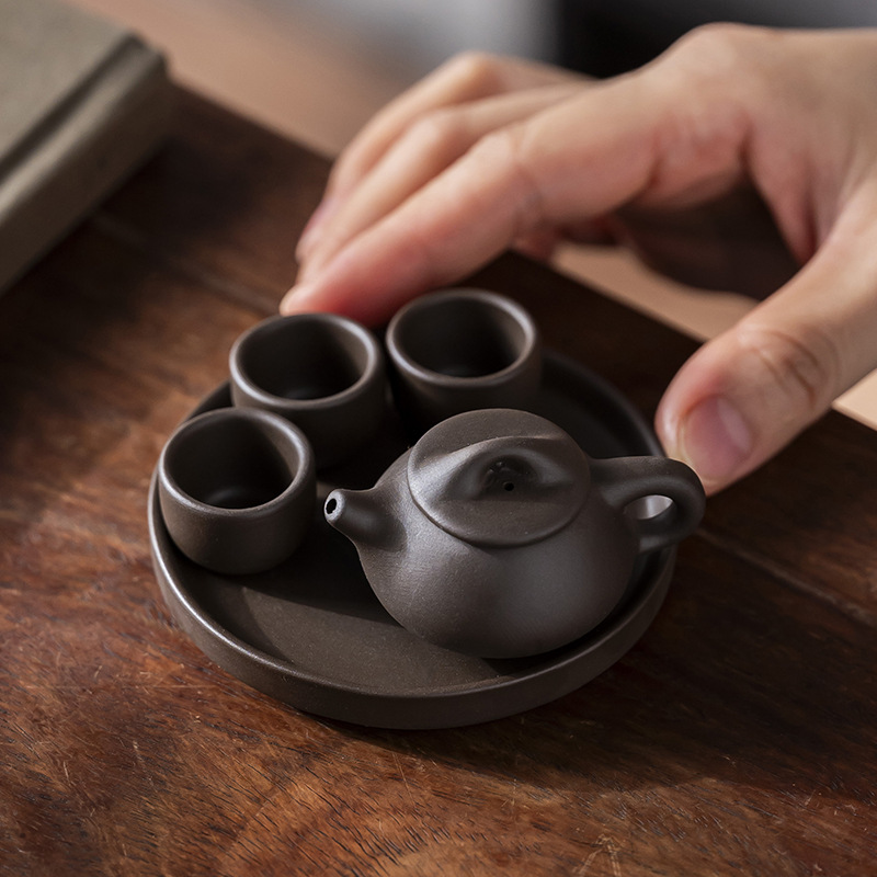 Kids Play House Tea Set Smoke Mini Fingertip Pot Tea Pet Ornaments Boutique Tea Table Accessories