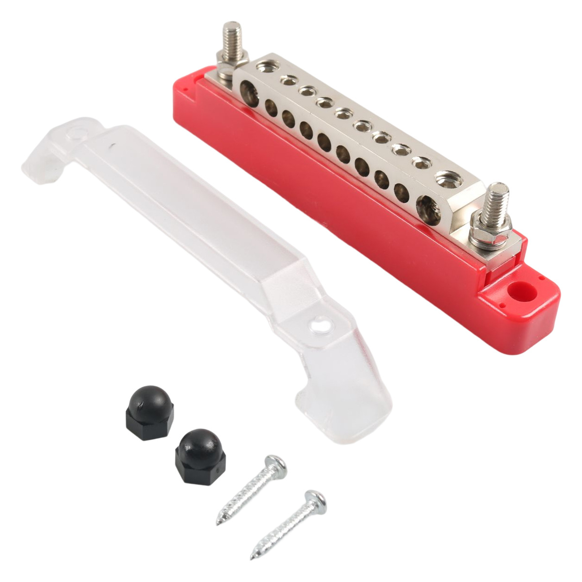 Factory direct supply red and black a pair of 10-way terminal-free RV bus line row with cover in stock