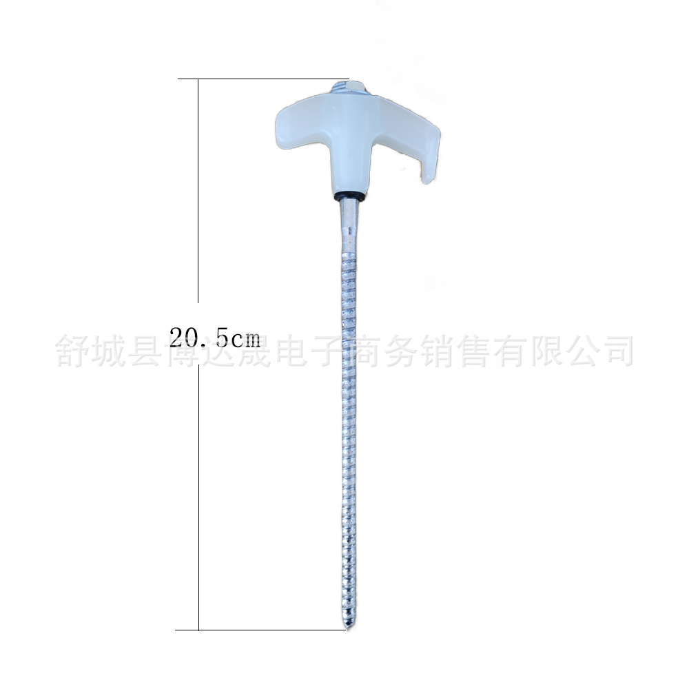 Carbon Steel Hexagonal Luminous Ground Nails Portable Rotatable Plastic Head Tent Nails Canopy Beach Windproof Fixing