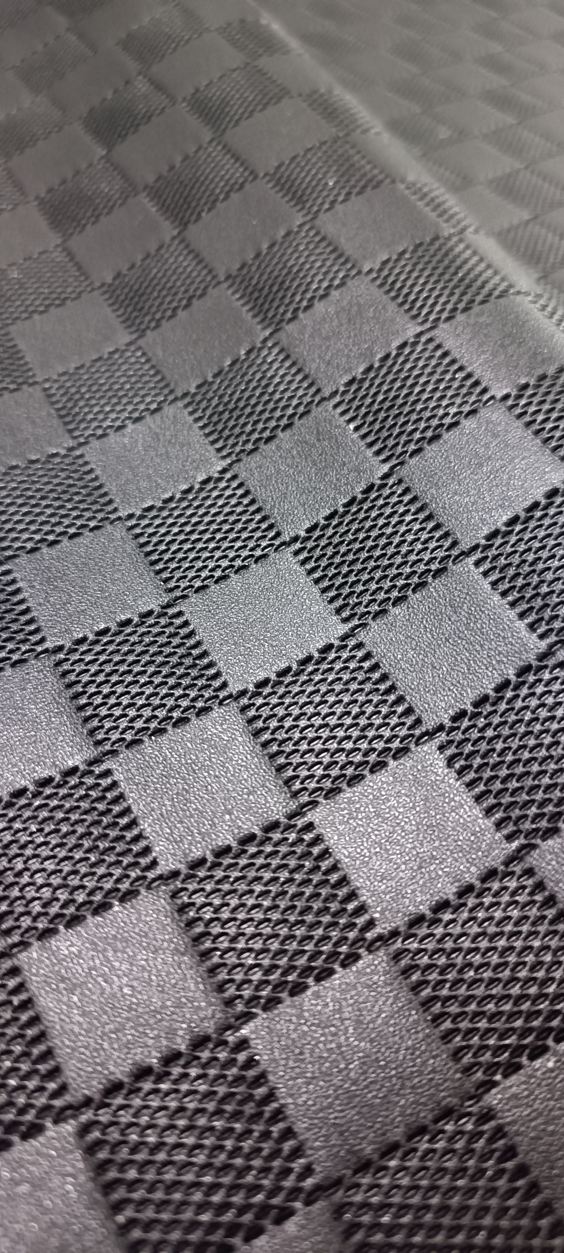 Factory direct litchi embossed PU leather embossed classic plaid available shoes and bags