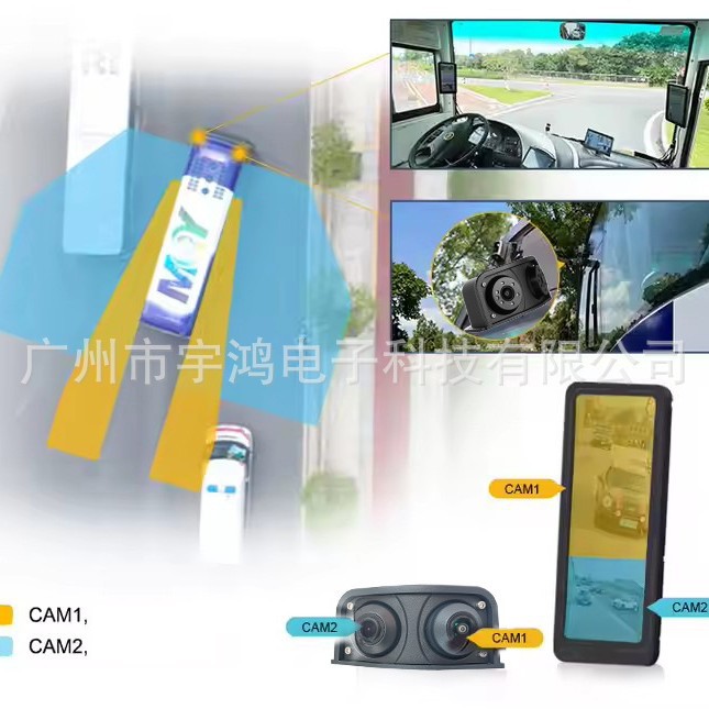 Passenger Car and Truck 12.3inch Electronic Rearview Blind Spot Monitoring High-Definition Binocular Vehicle-Mounted Blind Spot Left and Right Side View