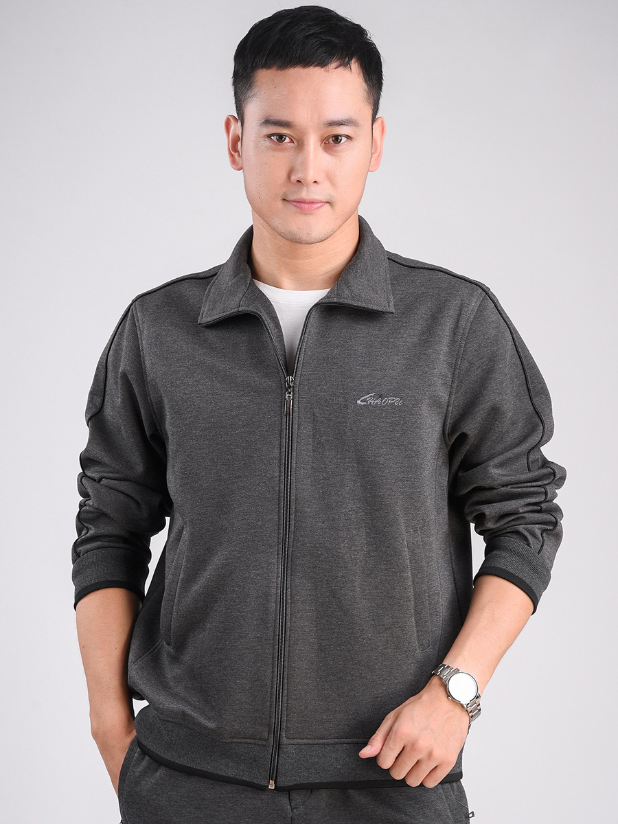 Dad's Sports Jacket, Spring and Autumn Style, Middle-Aged and Elderly Men's Sportswear Top, Autumn Clothing, Middle-Aged Men's Sweatshirt, Casual Wear