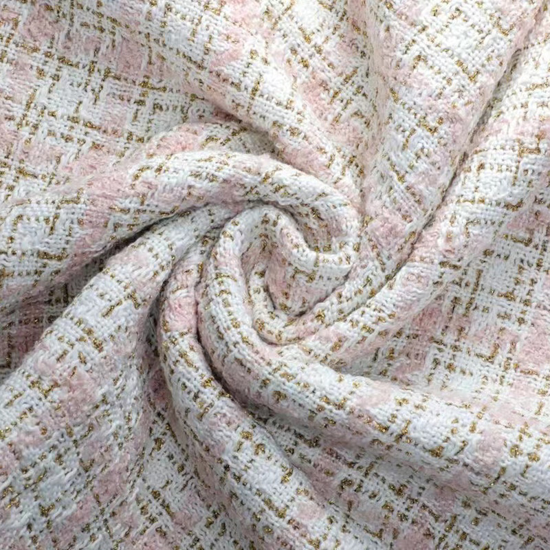 Small Chanel Style Fabric Package Flower-bouquet Fabric Gold Tweed Woolen Coat Shoes and Hats Bag Trousers and Skirts Toy Fabric