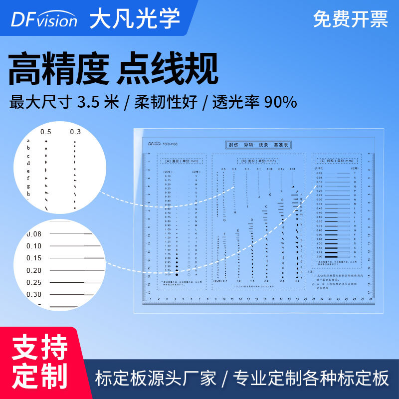 Стандартный измеритель пленки, карточка для сравнения пятен и трещин, высокая точность.