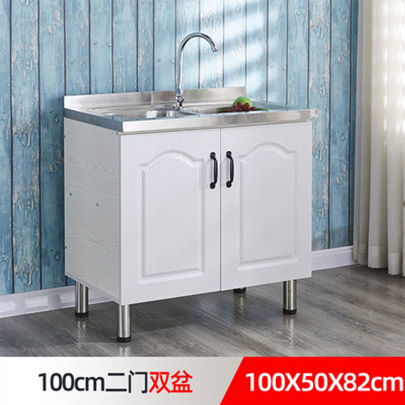 # N5 Simple Stainless Steel Cabinet Kitchen Cabinet Stove Cabinet Integrated Rental Kitchen Cabinet Home Storage Cabinet