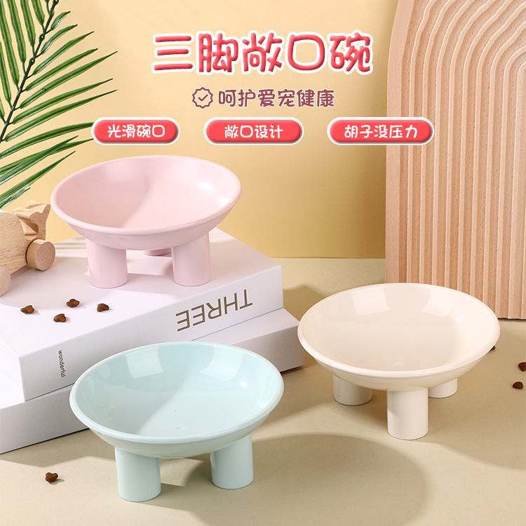 Factory direct neck protection pet bowl anti-knock cat and dog food bowl stainless steel food bowl high foot cat bowl pet bowl