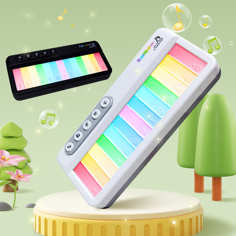 Cross-border new light music electronic organ toy children's musical instrument Rainbow Music Box toy piano baby toy