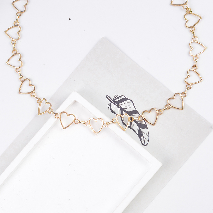 European and American Cross-border Hip-hop Hollow Love Heart Small Peach Heart All-match Waist Chain Antique Metal Pendant Tassel Body Chain Women