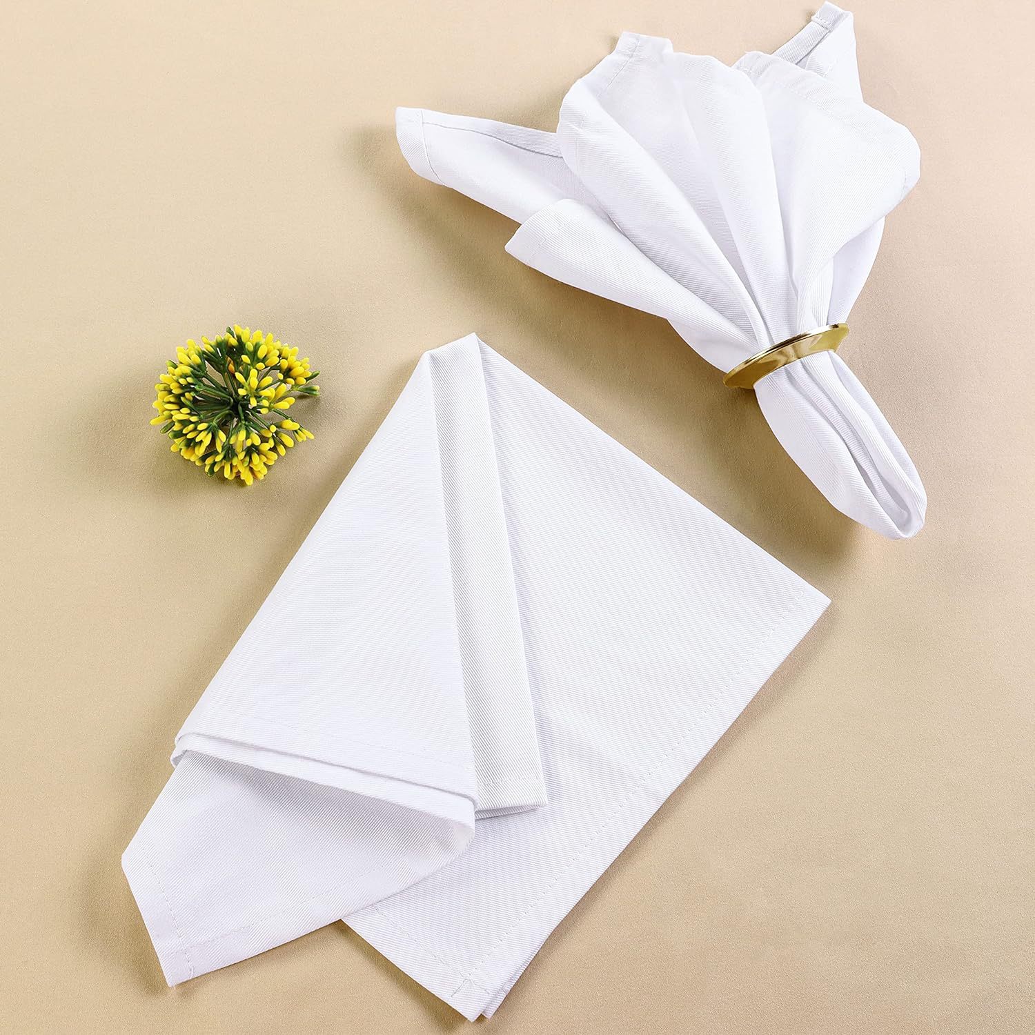 Cross-border Cotton Napkin Cloth Western Food Mouth Cloth Pure White Dinner Cloth Folded Flower Cloth Tea Towel Amazon