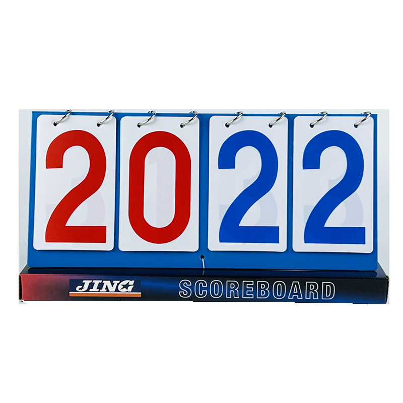 Two-color four-digit plastic scoreboard red and blue two-color table tennis game round card four-digit scoreboard waterproof