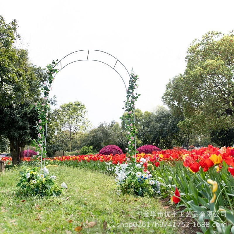Source Factory Cross-border Hot Sale Courtyard Iron Arch Climbing Rack Wedding Garden Rose Flower Rack Grape Rack