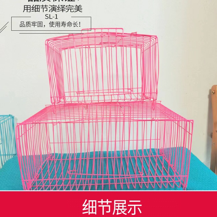 Wire Small Birdcage Household small size Portable Transportation Pet Cage Folding Square Pillow Hair Bird Pet Express Cage Squirrel Cage