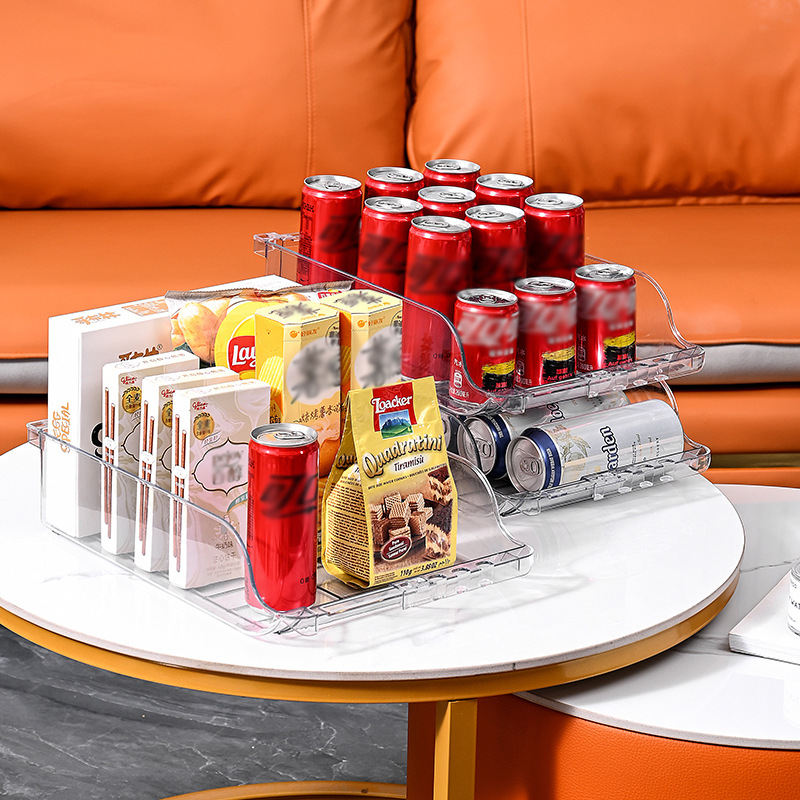 Beverage Storage Box Refrigerator Plastic Stackable Vegetable Food Storage Container Can Storage Rack Large Capacity