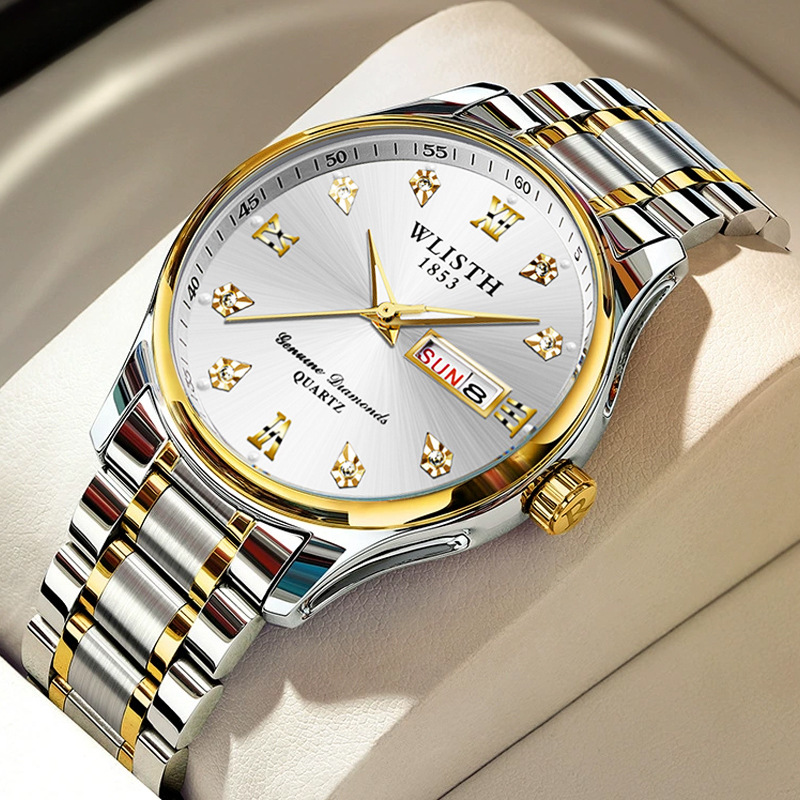 Полностью автоматические мужские часы Wally, водонепроницаемые, кварцевые, стальные, кросс-бордовые