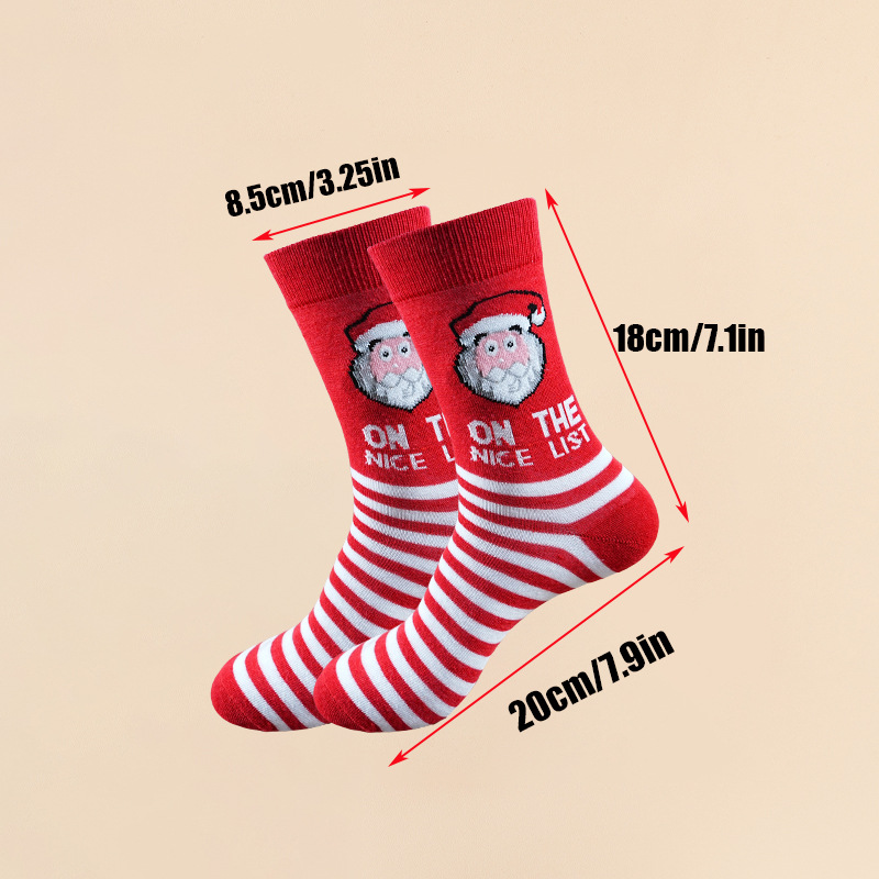 2025 New In-Stock Oversized Christmas Socks Set Mid-Tube Santa Cute Cartoon Socks Zhuji Socks