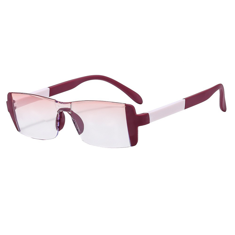 Far and Near Dual-purpose Frameless Dual-light Presbyopia Glasses Integrated Fashionable Portable Middle-aged and Elderly Anti-blue Light Stall Presbyopia Glasses