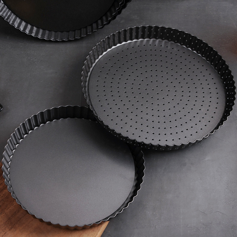 Lace Cake Mold Round Non-Stick Wavy Edge Live Bottom Mold Chrysanthemum Live Bottom Pie Plate Tart Plate Pizza Plate Baking