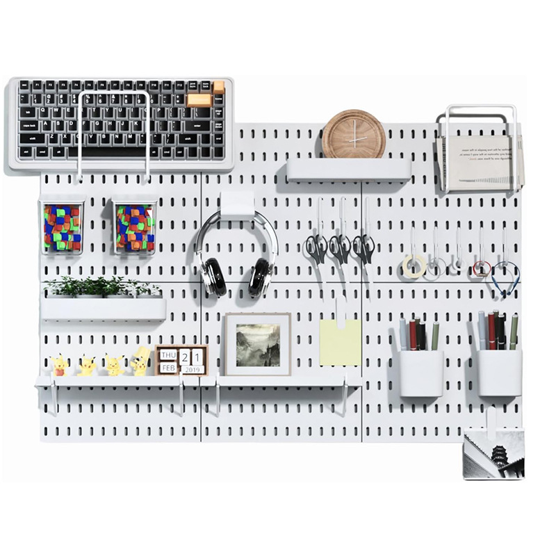 Punch-free household kitchen hole board wall bathroom wall shelf shelf wall hanging storage hole board accessories