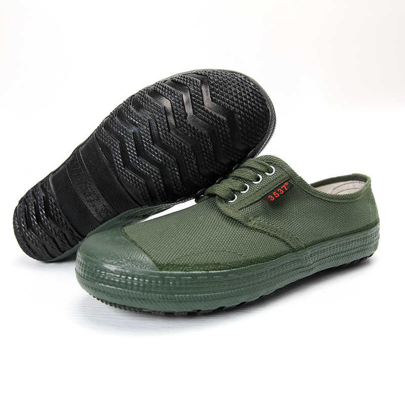 3537 Genuine Liberation Shoes for Men and Women, Construction Site Work Wear-resistant Labor Protection Shoes, Low-top Outdoor Canvas Work Yellow Rubber Shoes