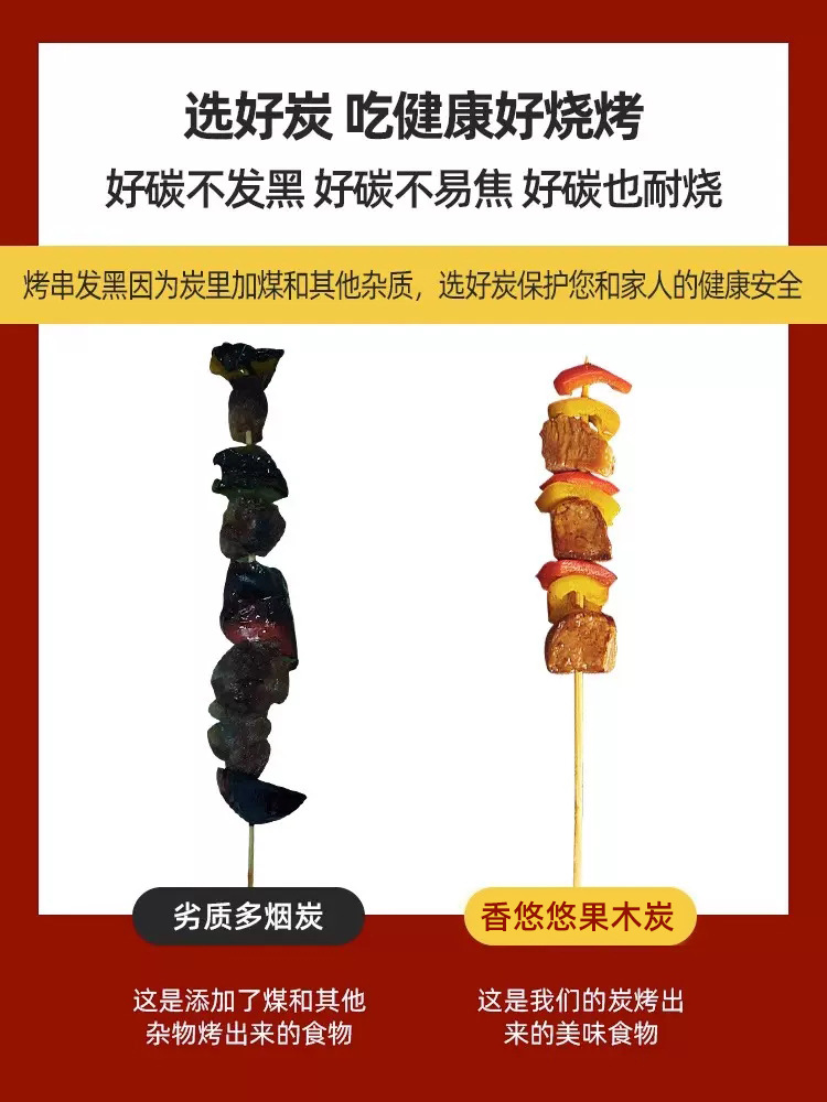 Quick-Burning Charcoal for Barbecue, Smokeless Fruitwood Charcoal, Special Flammable Bamboo Charcoal for Home Use, Square and Round Charcoal Blocks for Stove and Tea Brewing, Combustion Aid