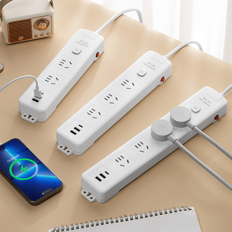 Smart Power Strip with Multiple Safety Features, Overload Protection, USB Charging, and Cable for Home Use, with USB Extension Board