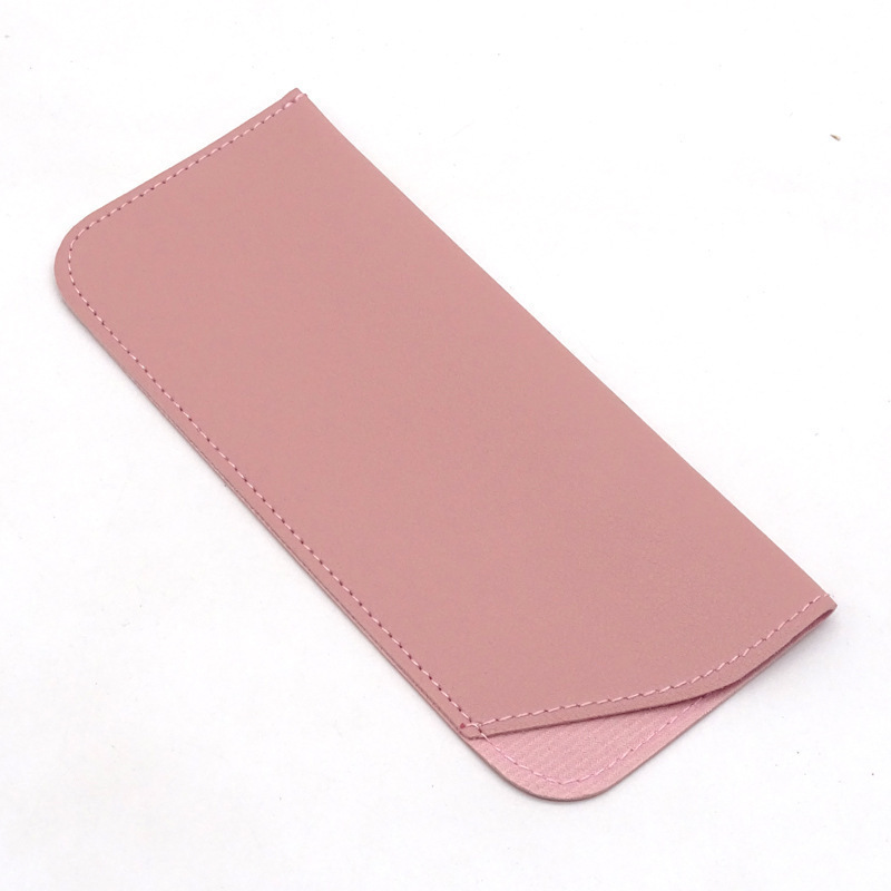 New Glasses Storage Bag, Simple and Portable Dust-Proof Glasses Bag, Pure Color Pu Leather Side Opening Glasses Case in Stock