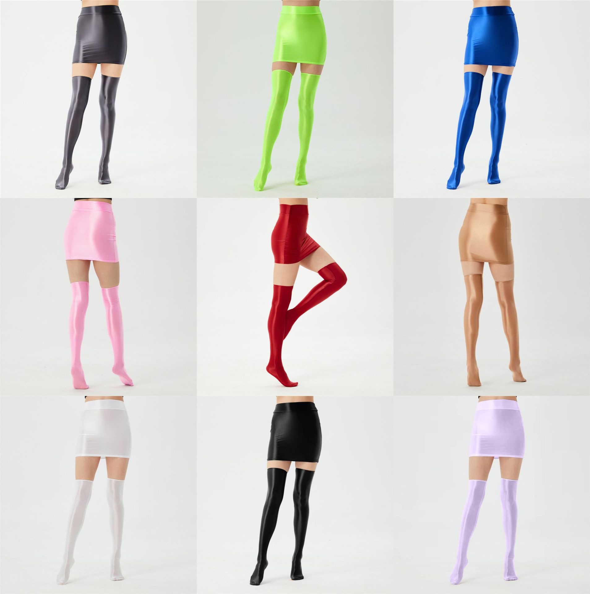 Тонкая масляная юбка, блестящая, эластичная, большого размера, сексуальная юбка