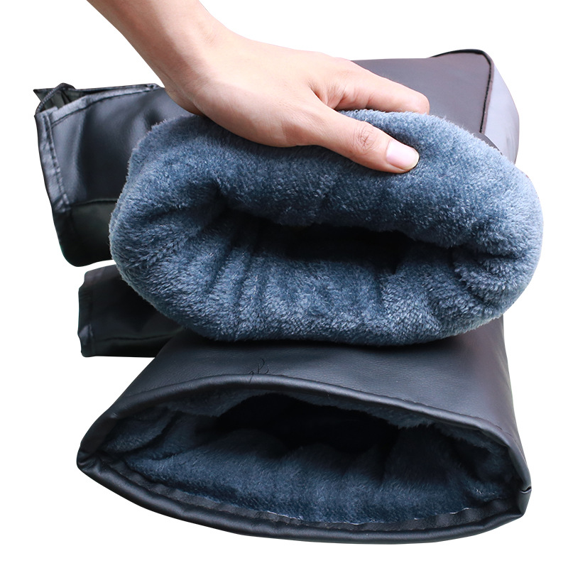 Electric car handle cover winter battery car warm leather gloves thickened waterproof cold-proof windproof motorcycle handle cover