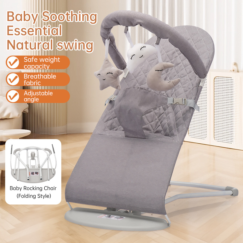 Baby Soothing Artifact Rocking Chair Baby Soothing Chair Foldable Sleeping Cradle Balance Chair Can Sleep and Lie down