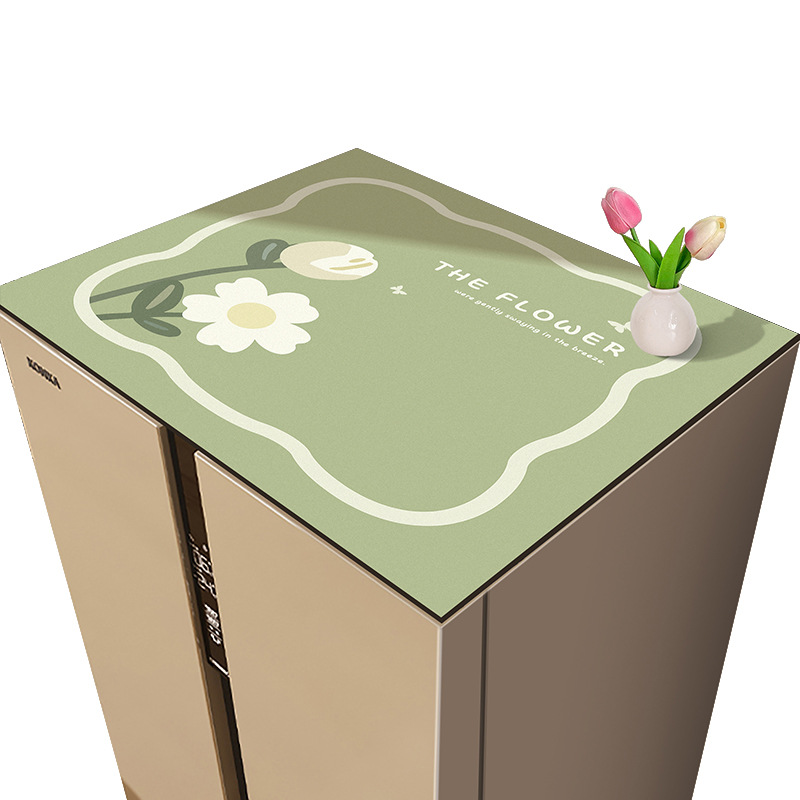 Refrigerator Top Cover Cloth Dust Cloth Mat Waterproof Oil-proof 2024 New Single and Double Door Washing Machine Dust Cover Towel