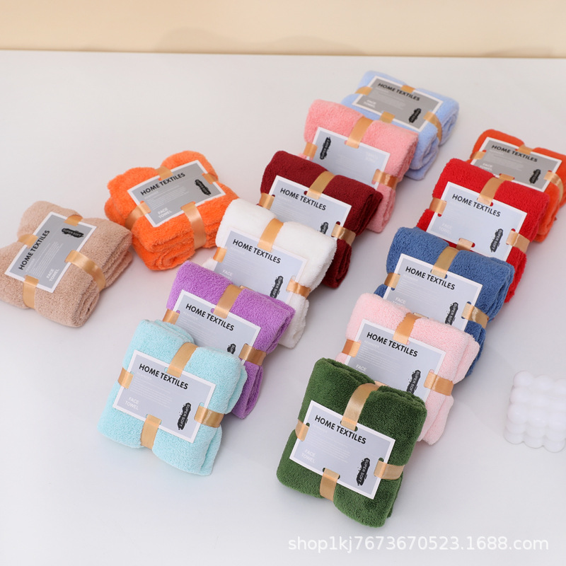 Wholesale Coral Velvet Square Card Towel Absorbent Souvenir Wedding Shop Return Gift Company Celebration Creative Gift