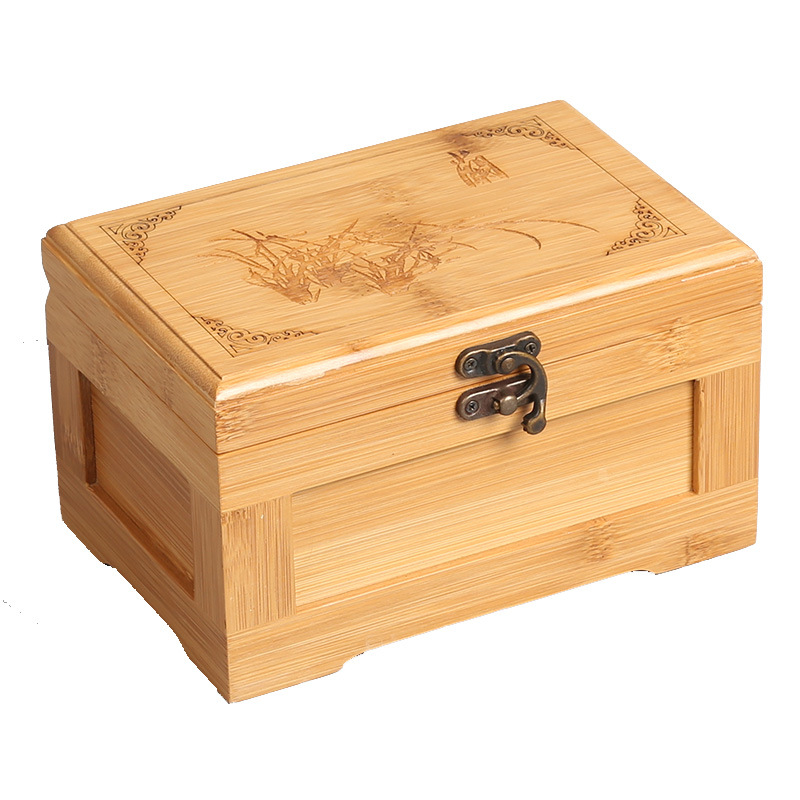 Supply Bamboo Crafts Princess Korean-style Bamboo Jewelry Box Double-layer Desktop Jewelry Storage Box Collection Box