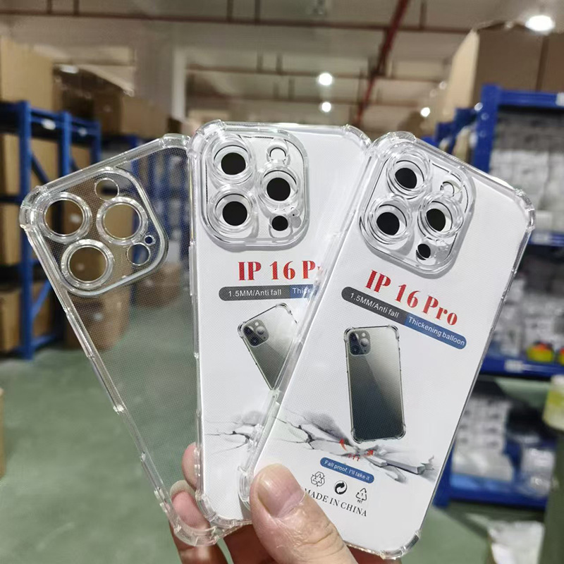 Suitable for Iphone17 Mobile Phone Case Apple 16 14Promax 12 Airbag Four-Corner Anti-Fall Protective Cover 1.5mm