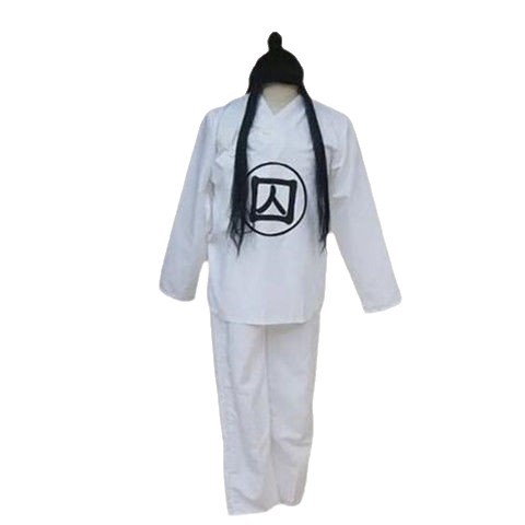 Ancient Prisoner Hanfu Pajamas for Men, Tang, Song, Ming, and Qing Dynasty Prison Clothing, White Cross-Collar Undershirt and Pants Base Layer