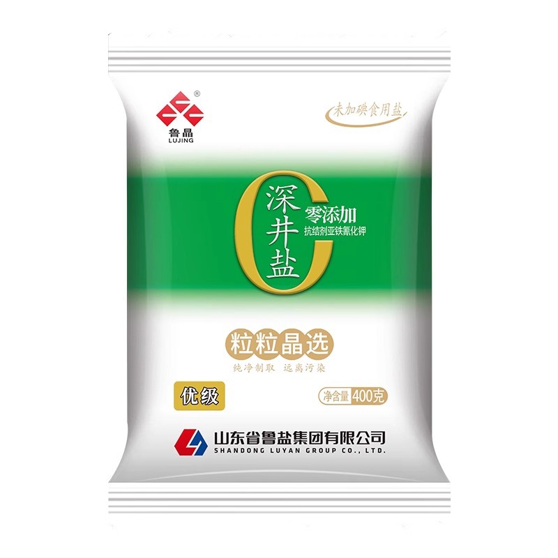 State-Owned Enterprise Produces Lujing Premium Deep Well Salt 400g, Non-Iodized, No Anti-Caking Agent, Zero-Added Edible Salt Seasoning