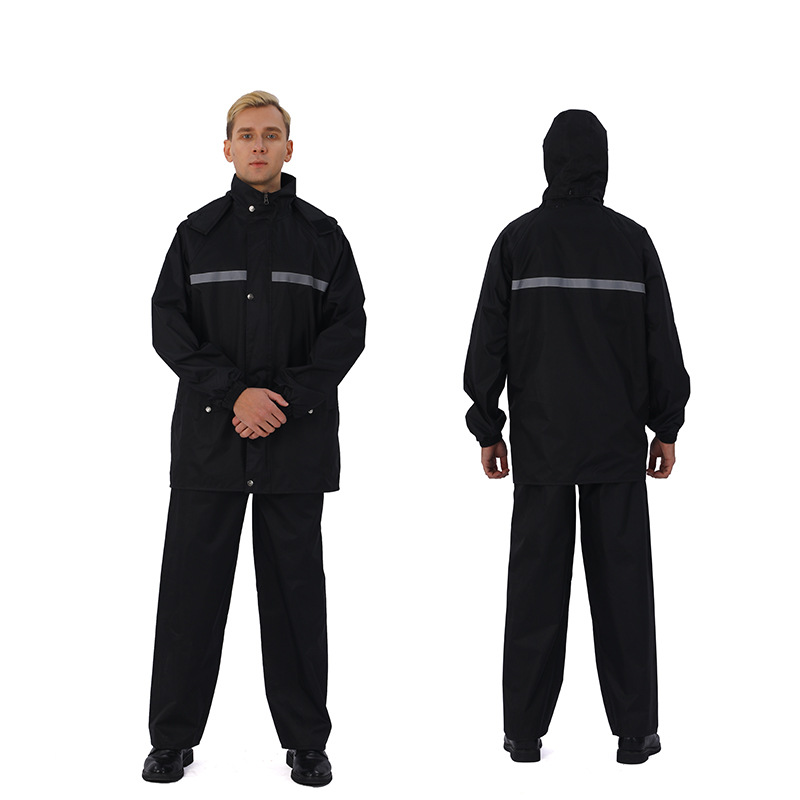 Raincoat and Rain Pants Set Full-Body Rainproof Thickened Electric Vehicle Outdoor Cycling Labor Protection Reflective Cross-Border Split Raincoat
