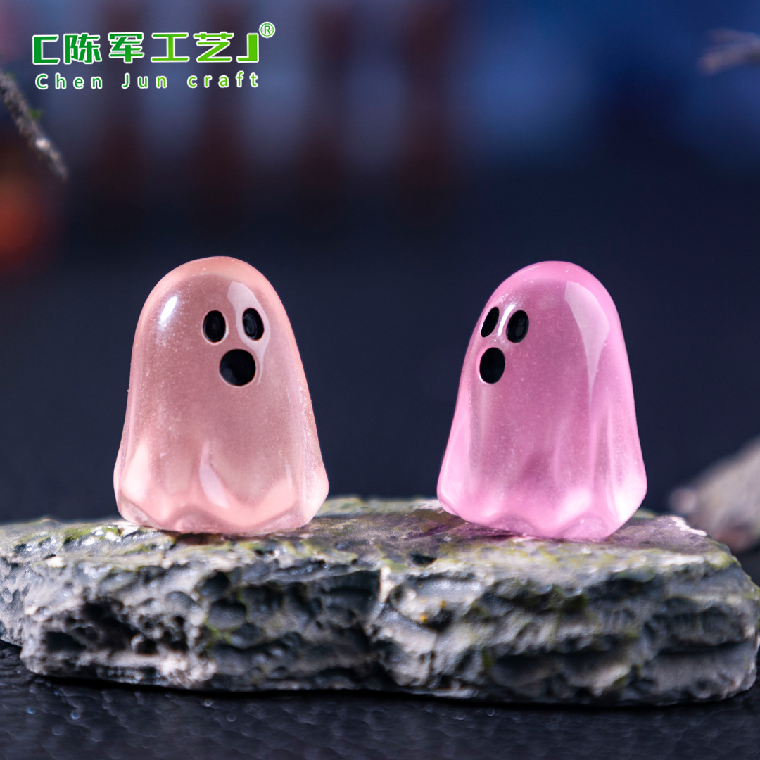 Cross-border Creative Luminous Ghost Moe Grain DIY Decorations Hanging Accessories Mini Micro Landscape Halloween Ornaments