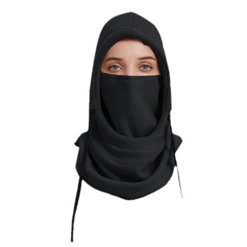 Winter Cycling and Skiing Hat, Neck Scarf, Mask, One-Piece Anti-Cold and Anti-Freeze Fleece-Lined, Thickeneded Warm Headgear, Windproof Mask