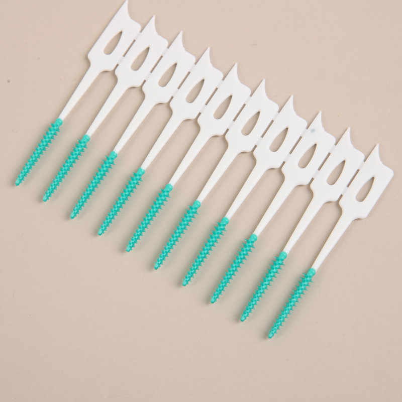 Silicone Mint Flavored Interdental Brushing and Interdental Brush Cleaning Interdental Massage Care Toothpick 40 Pieces Boxed Batch