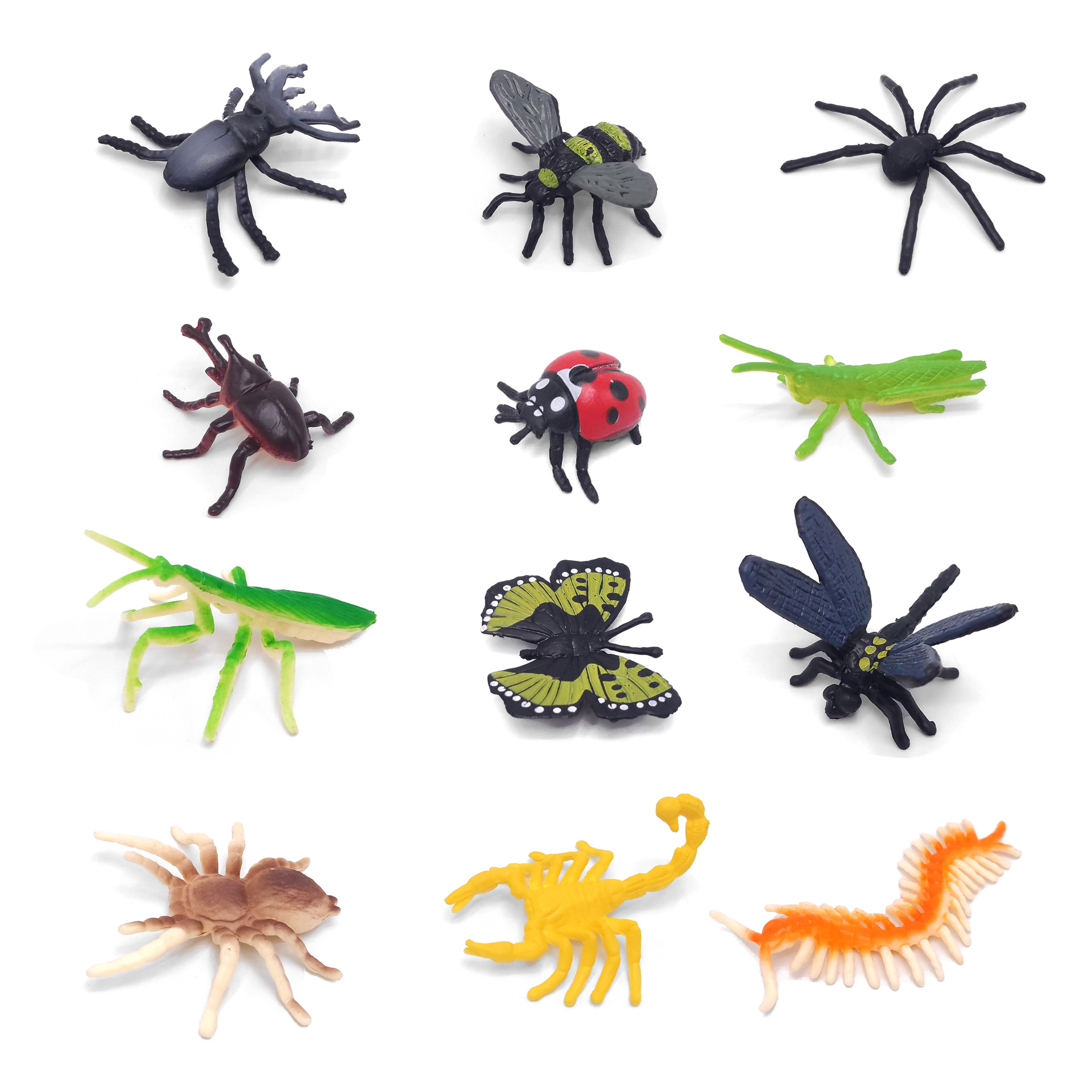 12 simulation small insect children's toy model mini insect animal dinosaur Spider bulk wholesale cross-border